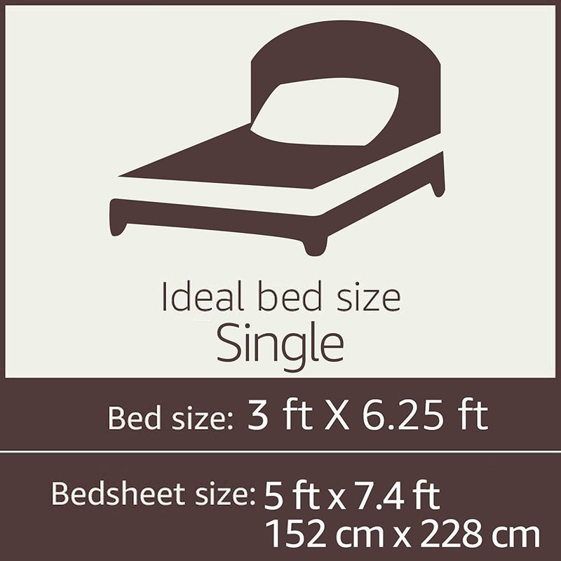 STARNSTYLE Premium 160 TC Egyptian Cotton Bedsheet for Single Bed with 1 Pillow Cover - Cream and White Pankh - Image 3